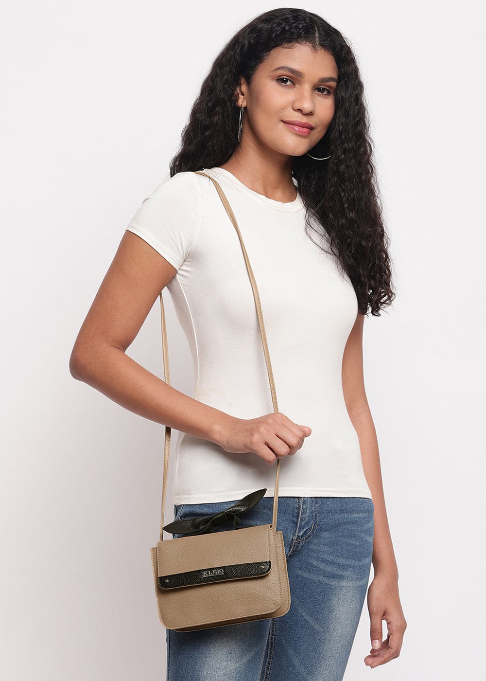 Get Brown Stylish Top Bow Sling Bag at ₹ 1379 LBB Shop
